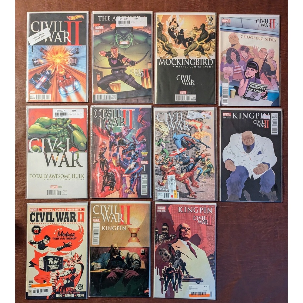 Marvel‎ Comics Civil War II Variant Lot – 11 Issues Total (~2016) NM Range